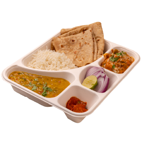 5 Compartment Meal Tray With Lid
